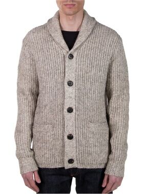 Schott Bros. NYC SW2135 Yak Blend Heavyweight Cardigan Limestone Beige Large
